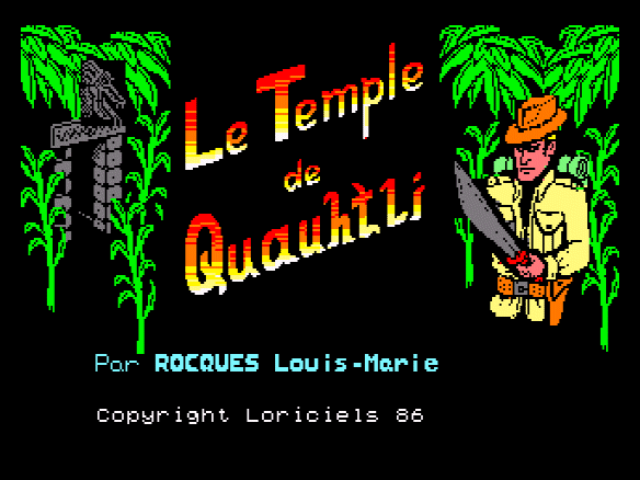 Écran-titre aventurier dans la jungle
