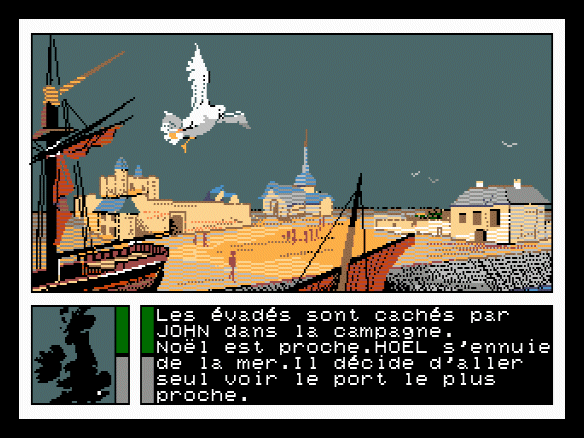 Vue du port avec mouette