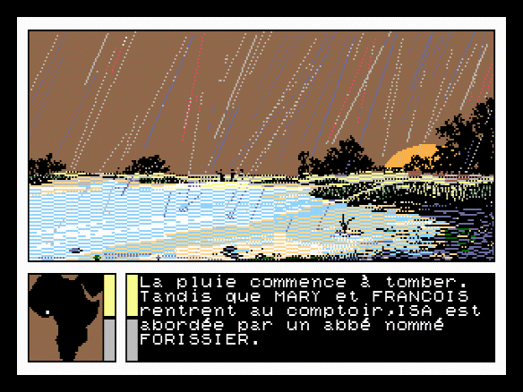 Pluie sur paysage africain