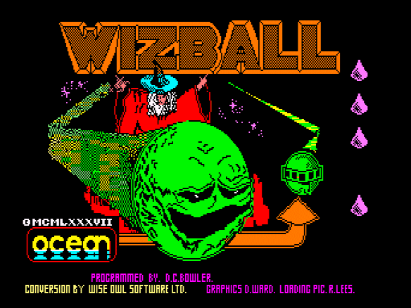 Illustration Wizball avec sorcier